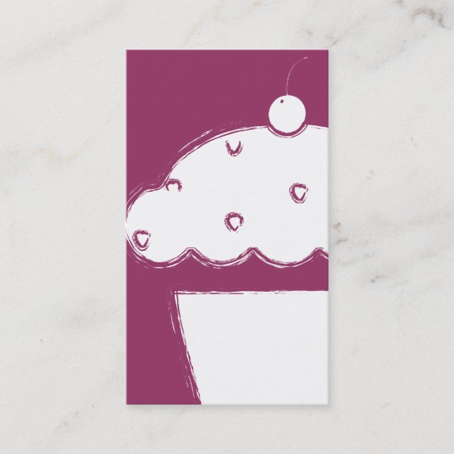 Carte De Visite petit gâteau grunge de cerise (Devant)