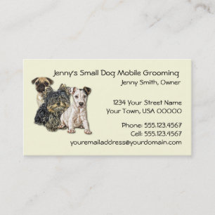 Carte De Visite Petit mobile de chien toilettant les affaires C de