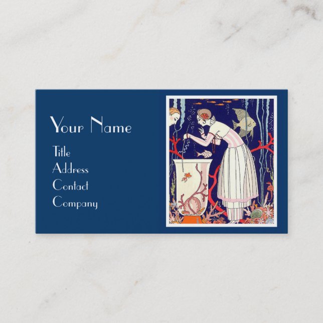 CARTE DE VISITE PETIT POISSON ÉTONNANT, MONOGRAMME DE MODE BEAUTÉ  (Devant)