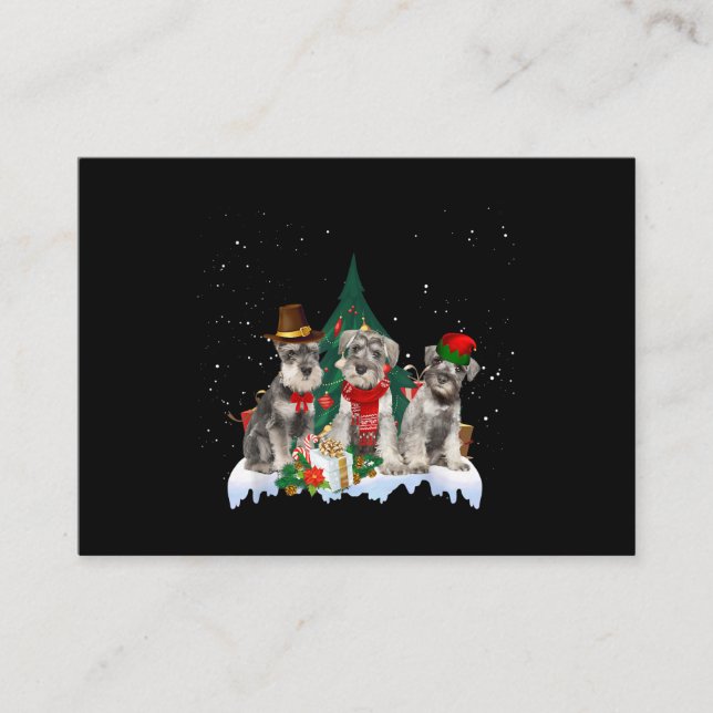Carte De Visite Petit Schnauzer de Noël (Devant)