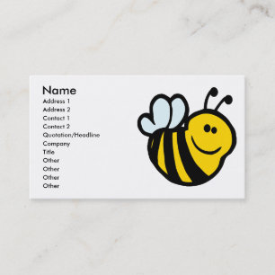 Carte De Visite petite bête bumble abeille souriant personnage de 