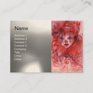 CARTE DE VISITE PETITE CLOWN ROUGE