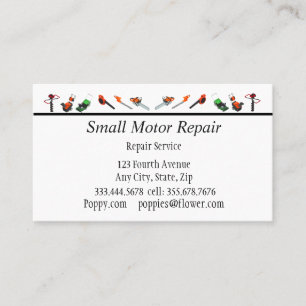 Carte De Visite Petite entreprise de réparation de moteur personna
