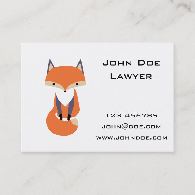 Carte De Visite Petite illustration mignonne de Fox rouge (Devant)