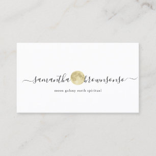 Carte De Visite Petite Lune Dorée Aquarelle