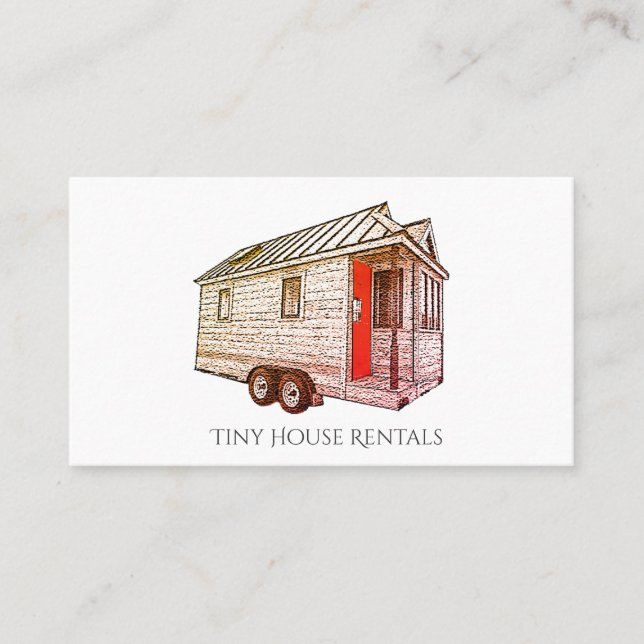 Carte De Visite Petite Maison En Location De Roues Ou De Bâtisseur (Devant)