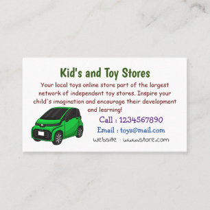 Carte De Visite Petite voiture verte mignonne de taille micro