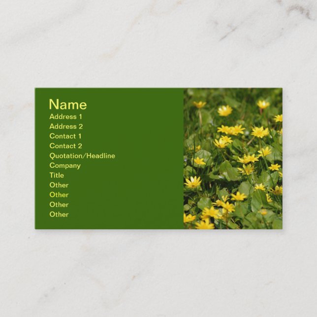 Carte De Visite Petites fleurs jaunes dans l'herbe1957 FLEURS NATU (Devant)