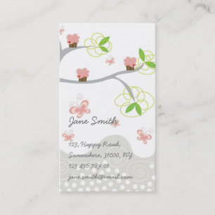 Carte De Visite Petits gâteaux roses doux lunatiques sur le