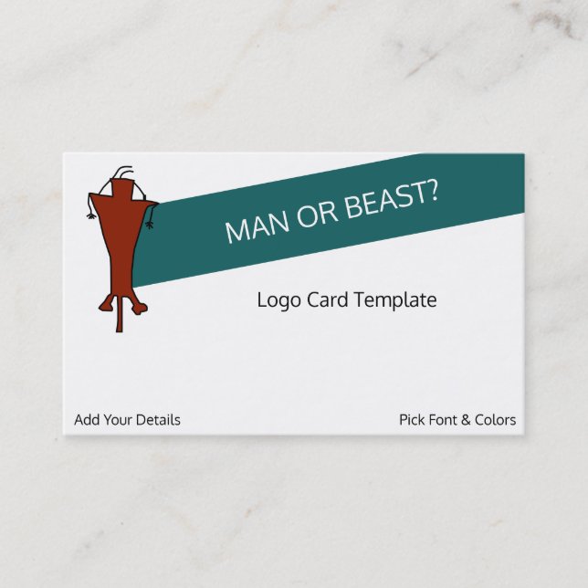 Carte De Visite Petroglyph Man or Beast Red Logo (Devant)