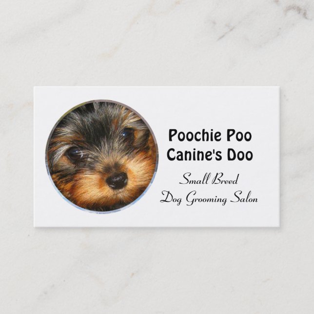 Carte De Visite Peu de professionnel de Groomer de chien de race (Devant)