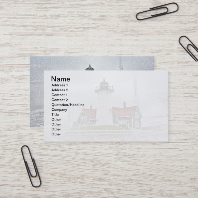 Carte De Visite Phare en Neige (Devant/Arrière en situation)