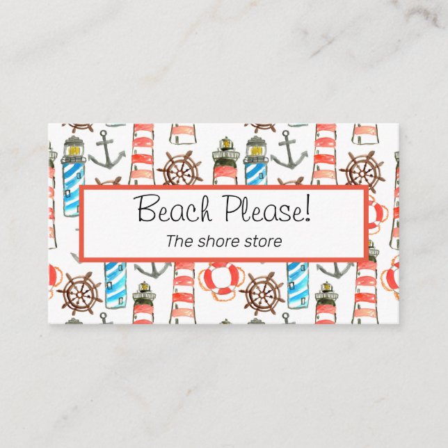 Carte De Visite Phare patriotique d'aquarelle (Devant)