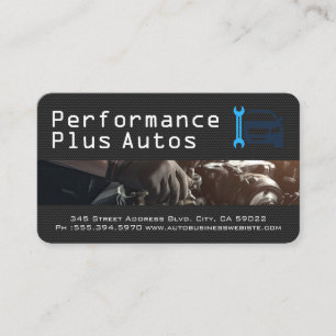 Carte De Visite Phares de voiture de sport Mécanicien de boutiqu