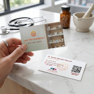 Carte De Visite Pharmacie Indépendante Lumière Rouge Minimaliste