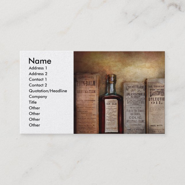 Carte De Visite Pharmacie - J'ai tellement mal (Devant)