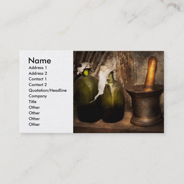 Carte De Visite Pharmacie - pilon - remèdes domestiques (Devant)