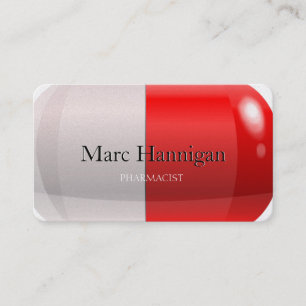 Carte De Visite PHARMACIEN - pharmacie rouge de pilule