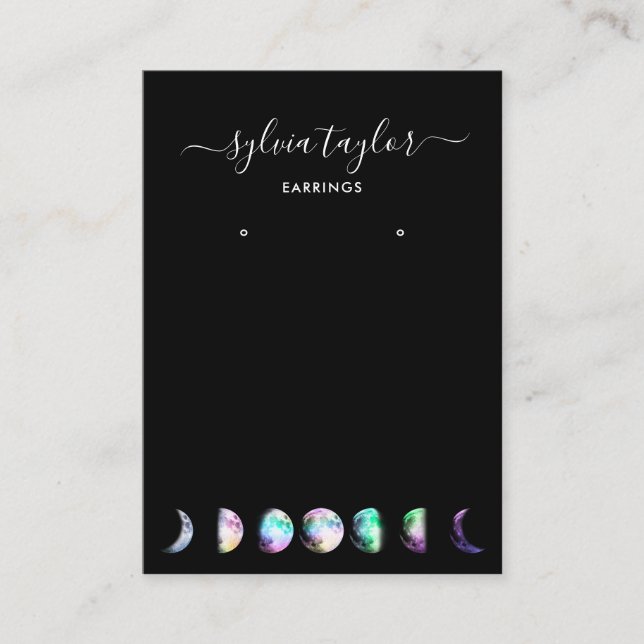 Carte De Visite phase lune Earche affichage du cadre ajouter le lo (Devant)