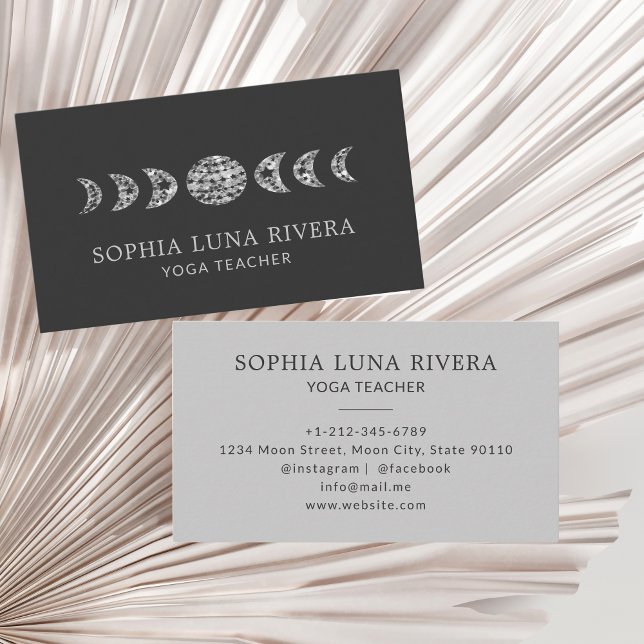 Carte De Visite Phases de lune céleste minimale (Minimal Celestial Moon Phases Business Card)