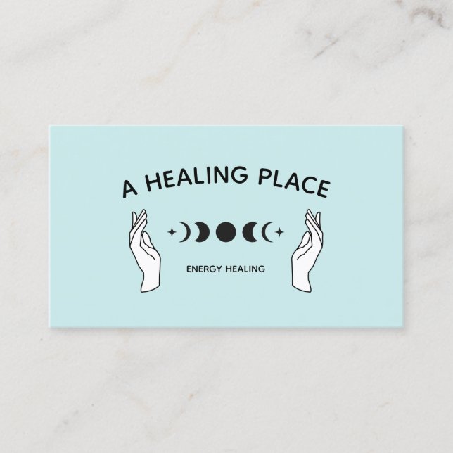 Carte De Visite Phases de lune main travailleur énergétique (Devant)