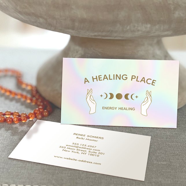 Carte De Visite Phases Holographiques Hands Hands Moon (Créateur téléchargé)