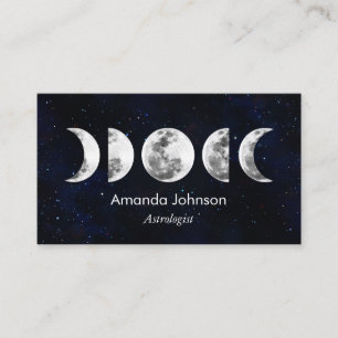 Carte De Visite Phases Lune Astrologie Yoga Holistic Healer