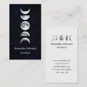 Carte De Visite Phases minimales de lune Astrologie Yoga Guérisse
