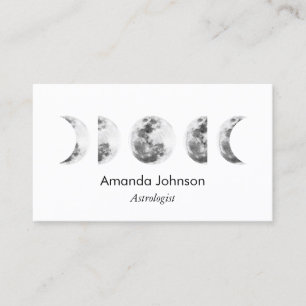 Carte De Visite Phases minimales de lune Astrologie Yoga Guérisseu