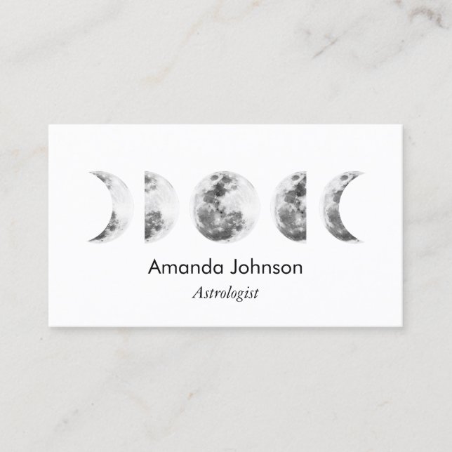 Carte De Visite Phases minimales de lune Astrologie Yoga Guérisseu (Devant)