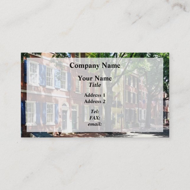 Carte De Visite Philadelphie PA - Society Hill Street (Devant)
