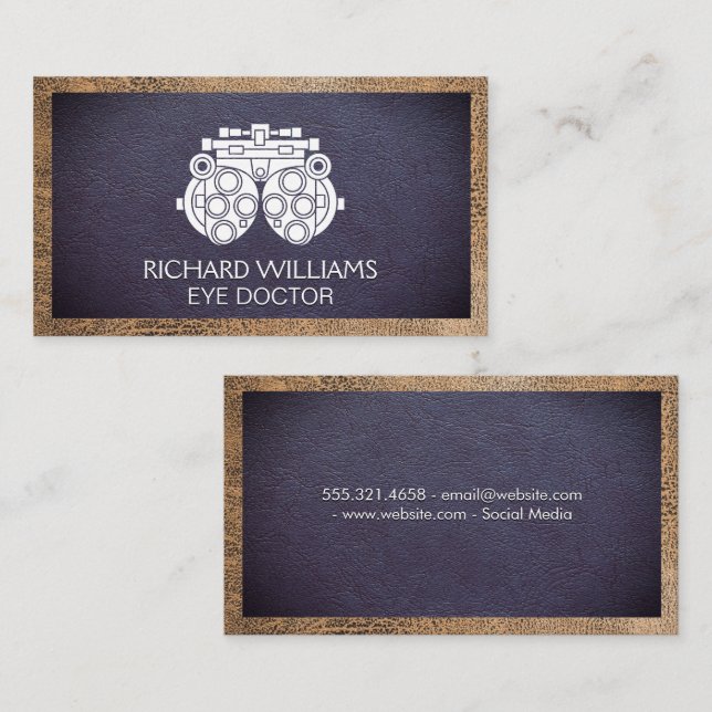 Carte De Visite Phoropter | Médecin des yeux | Arrière - plan en c (Devant / Derrière)