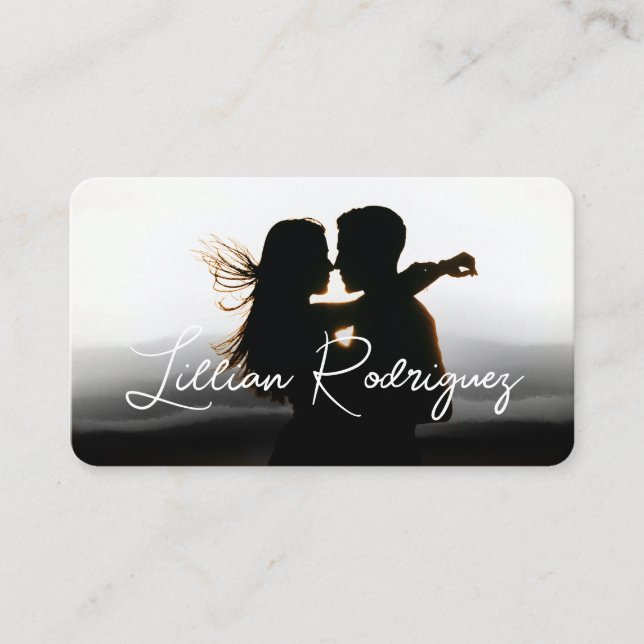 Carte De Visite Photo abstraite  Black moderne (Devant)