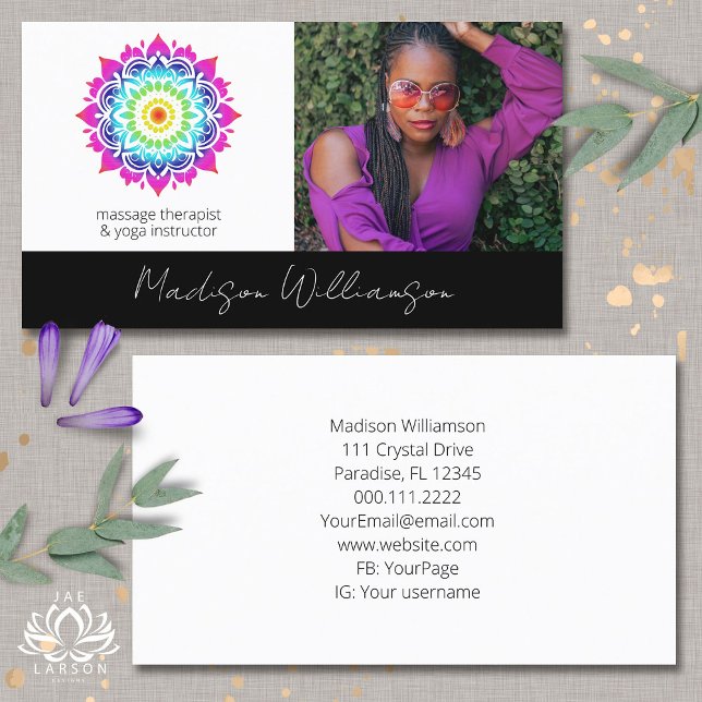 Carte De Visite Photo Boho métaphysique holistique Mandala Esoteri (Créateur téléchargé)