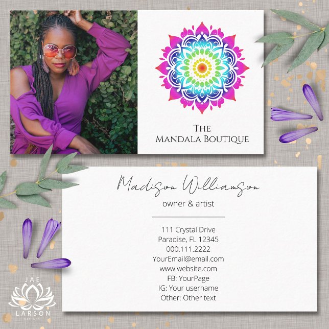 Carte De Visite Photo Boho métaphysique holistique Mandala Esoteri (Créateur téléchargé)