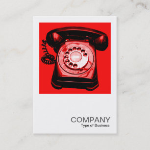 Carte De Visite Photo carré 0125 - Hotline - Rouge