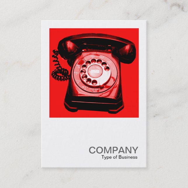 Carte De Visite Photo carré 0125 - Hotline - Rouge (Devant)