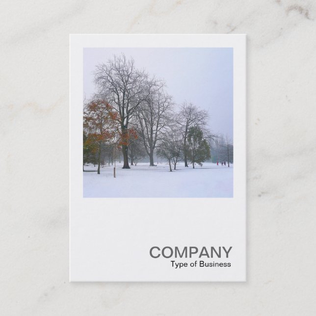 Carte De Visite Photo carré 0177 - Neige dans le parc (Devant)