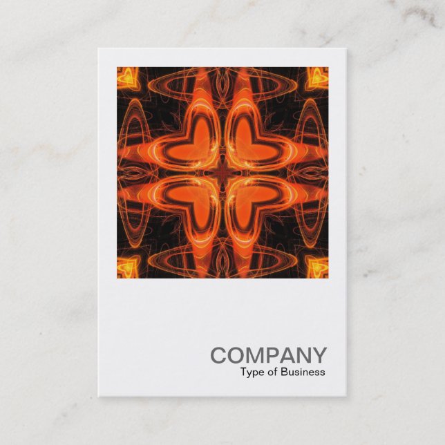 Carte De Visite Photo carré 0287 - Orange Kaleidoscope 03 (Devant)