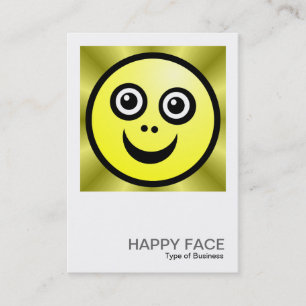 Carte De Visite Photo carré 034 - Joyeux visage - Jaune