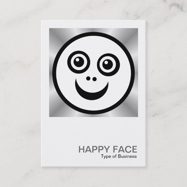 Carte De Visite Photo carré 039 - Happy Face - B&W (Devant)