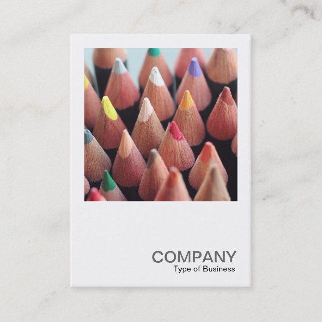 Carte De Visite Photo carré 0421 - Crayons de couleurs (Devant)
