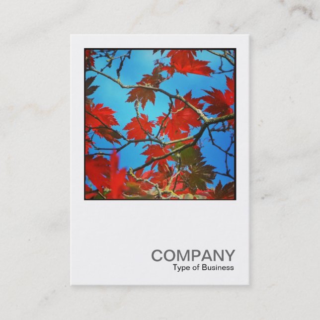 Carte De Visite Photo carré 0435 - Feuilles rouges (Devant)