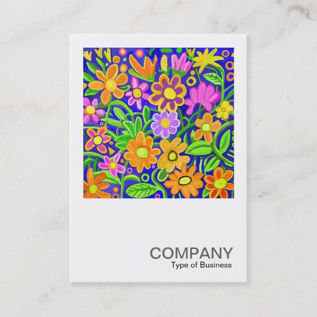 Carte De Visite Photo carré 043 - Fleurs peintes (Devant)
