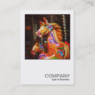 Carte De Visite Photo carré 0441 - Chevaux Joyeux et ronds