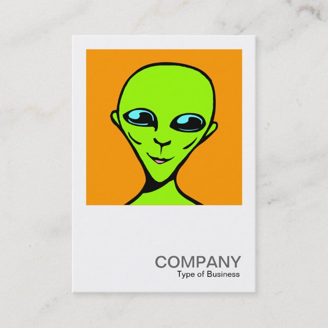 Carte De Visite Photo carré 049 - Heureux Alien (Devant)