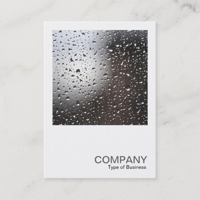 Carte De Visite Photo carré 0579 - Pluie sur une fenêtre (Devant)