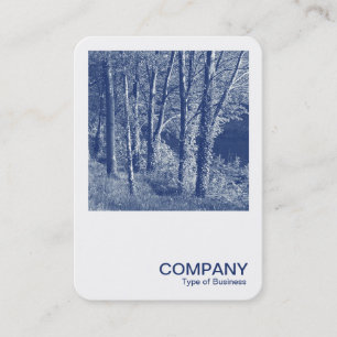 Carte De Visite Photo carré 0592 - Arbres d'une rivière - Cyanotyp