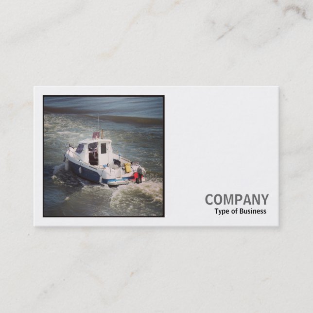 Carte De Visite Photo Carré (v2) - Bateau à moteur (Devant)