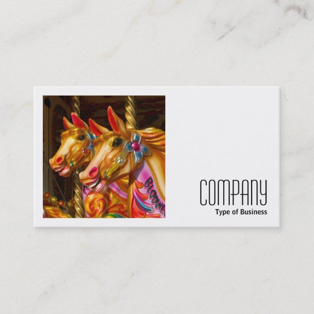 Carte De Visite Photo carré (v2) - Chevaux joyeux (Devant)